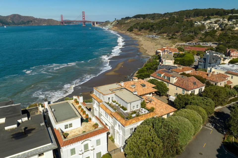 The Sea Cliff home has Golden Gate Bridge views.
