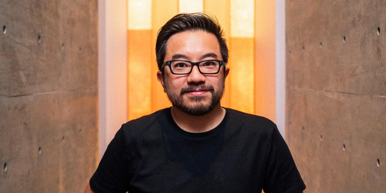 Garry Tan, founding and managing partner at Initialized Capital, posing in a hallway