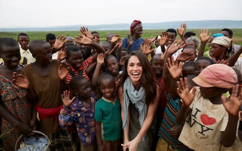 Meghan Markle in Rwanda with charity World Vision in 2017 - Credit: PA&nbsp;