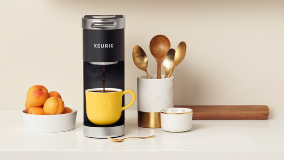 This mini coffee maker won't take up too much counter space.