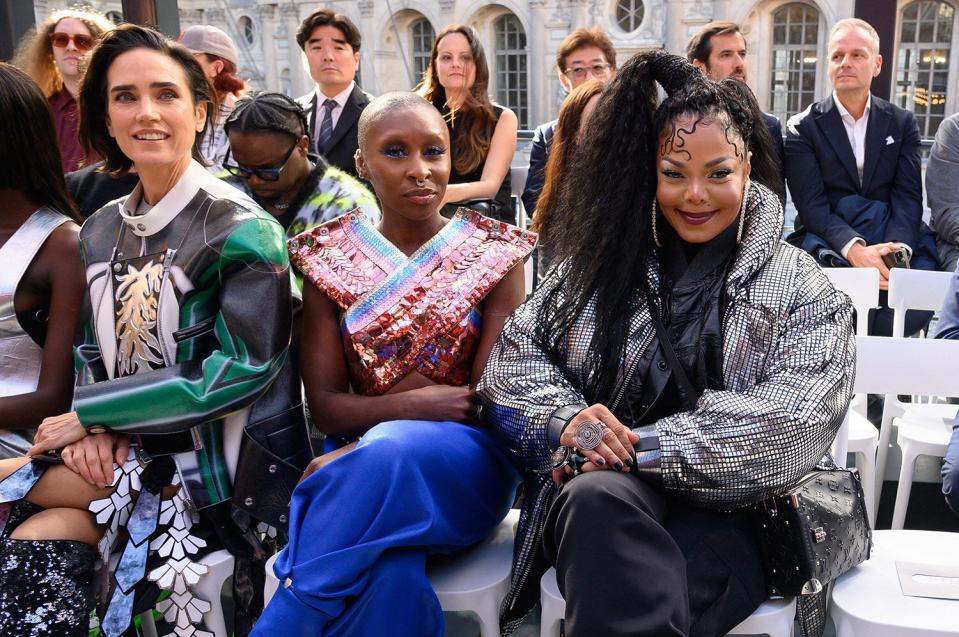 Mandatory Credit: Photo by Zabulon Laurent/ABACA/Shutterstock (13438341h) Jennifer Connelly, Cynthia Erivo and Janet Jackson attend the Louis Vuitton Womenswear Spring/Summer 2023 show as part of Paris Fashion Week on October 04, 2022 in Paris, France. PFW - Louis Vuitton Front Row, Paris, France - 04 Oct 2022