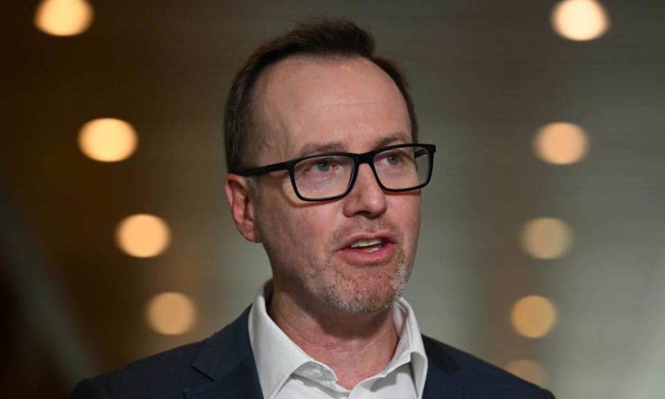 Greens senator David Shoebridge at a press conference at Parliament House last month.