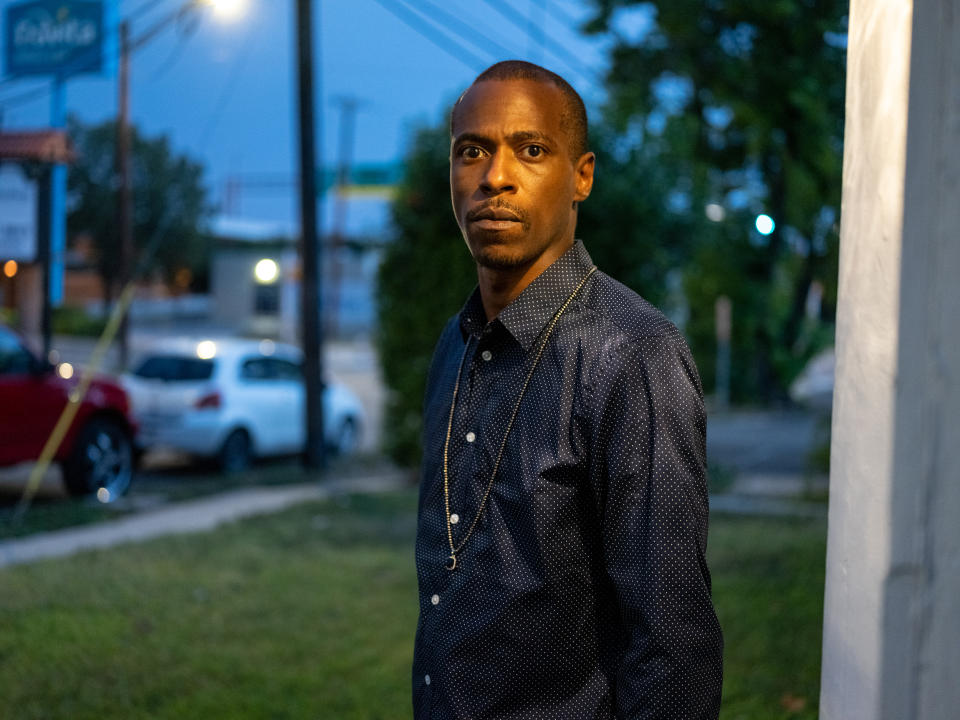 Idrissen Brown in San Antonio, Texas on July 31, 2020. He and his wife moved from Minneapolis after he had a harrowing encounter with police there in 2016. (Ilana Panich-Linsman / for NBC News)