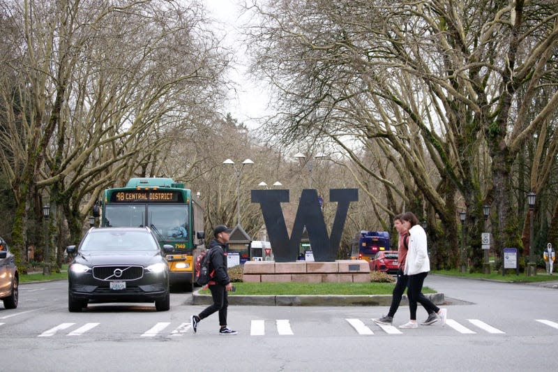 A crosswalk at the University of Washington.