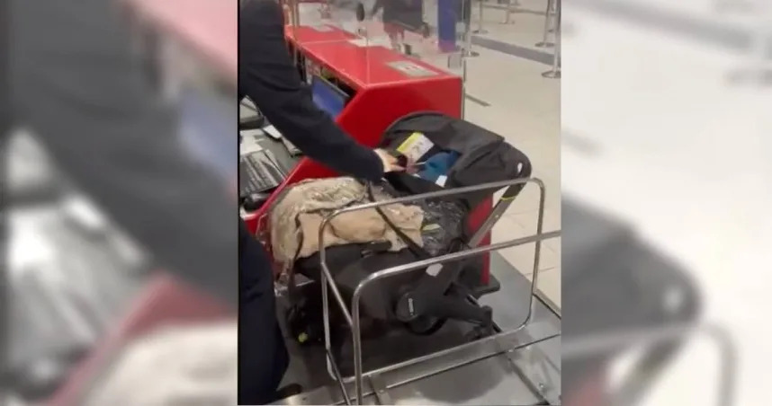 一對夫妻為了趕上飛機拒絕幫嬰兒買票，便將嬰兒丟置櫃檯旁邊的行李輸送帶上。（圖／翻攝自Facebook／Yafi）