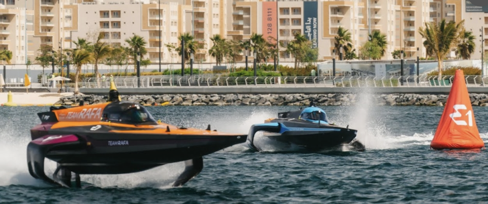 E1 Racing electric boat racing in Jeddah, Saudi Arabia.