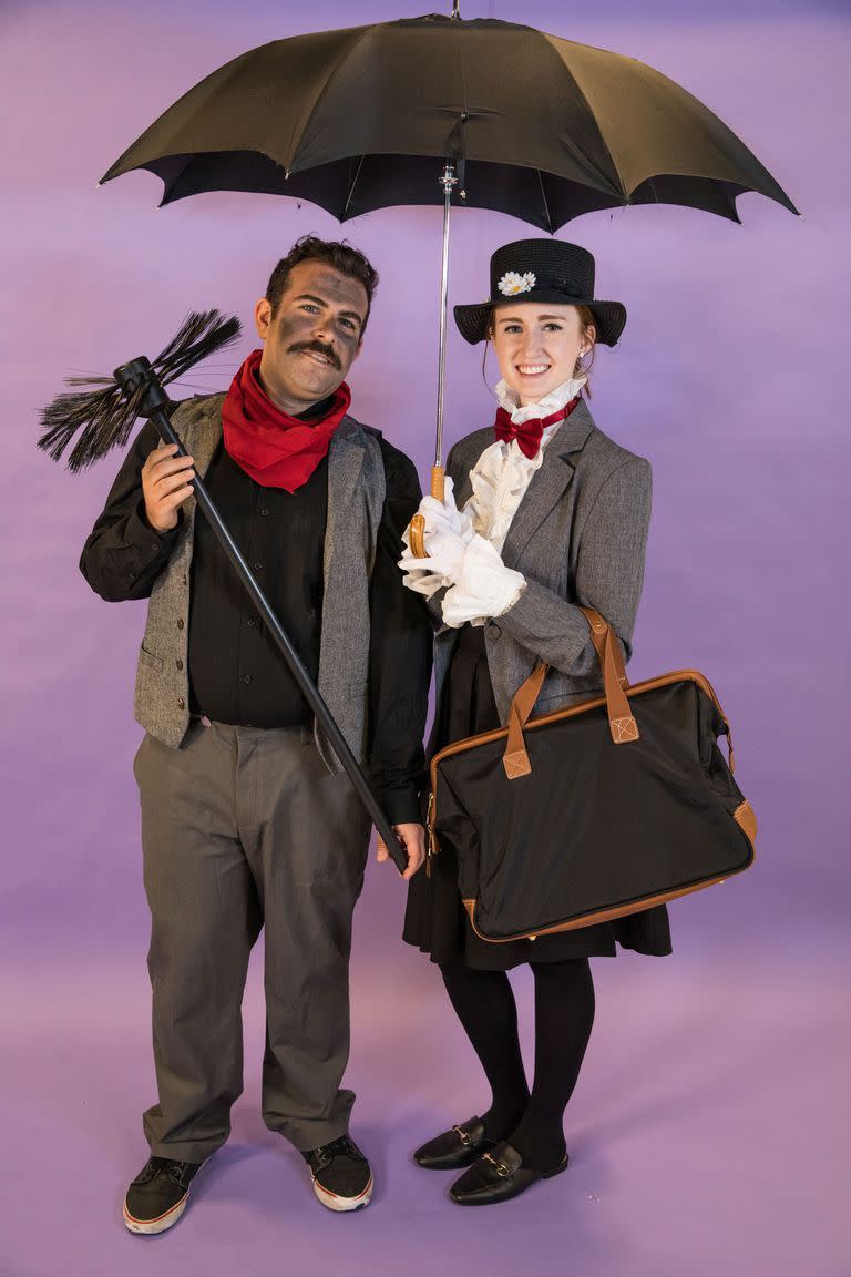 <p>Chim, chim, cher-ee! Get your whole neighborhood humming along to "Supercalifragilisticexpialidocious" with this movie-ready look, magical Mary Poppins bag and all. </p><p><a class="link " href="https://www.amazon.com/Halloween-Costume-Accessory-Revolution-Chimney/dp/B00BFWBKS8/?tag=syn-yahoo-20&ascsubtag=%5Bartid%7C10055.g.2625%5Bsrc%7Cyahoo-us" rel="nofollow noopener" target="_blank" data-ylk="slk:SHOP CHIMNEY SWEEP BROOM;elm:context_link;itc:0;sec:content-canvas">SHOP CHIMNEY SWEEP BROOM</a></p><p><a class="link " href="https://www.amazon.com/BAOSHA-OVERSIZED-Weekender-Overnight-Multicolour/dp/B07DBX1NV3/?tag=syn-yahoo-20&ascsubtag=%5Bartid%7C10055.g.2625%5Bsrc%7Cyahoo-us" rel="nofollow noopener" target="_blank" data-ylk="slk:SHOP TAPESTRY BAG;elm:context_link;itc:0;sec:content-canvas">SHOP TAPESTRY BAG</a> </p>