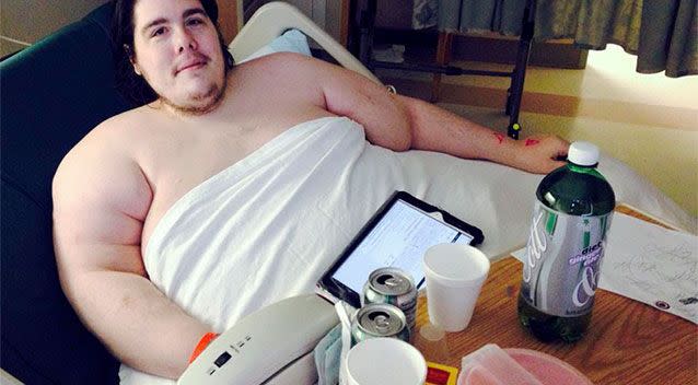 Steven Assanti is now in a new hospital trying to slim down to a level that will allow for gastric banding surgery. Photo: Supplied