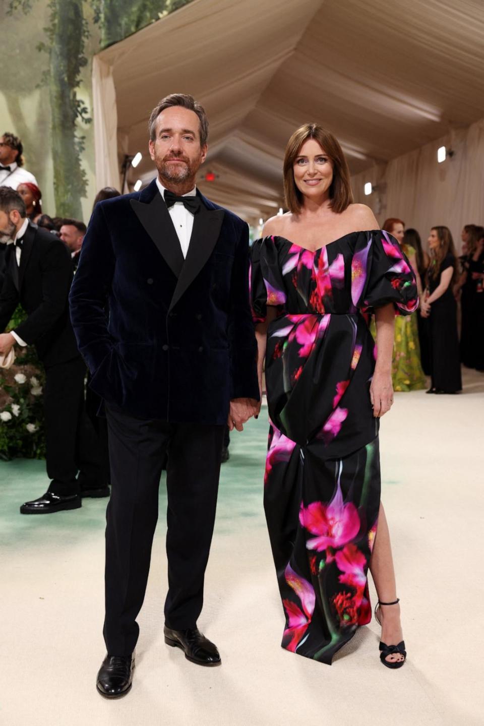 PHOTO: Matthew Macfadyen and Keeley Hawes pose at the Met Gala with this year's theme 'Sleeping Beauties: Reawakening Fashion' in New York, May 6, 2024.  (Andrew Kelly/Reuters)