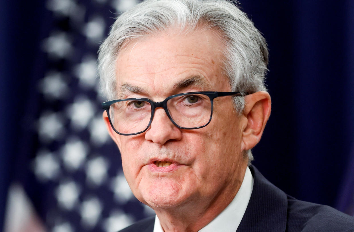 U.S. Federal Reserve Chair Jerome Powell addresses reporters after the Fed raised its target interest rate by a quarter of a percentage point, during a news conference at the Federal Reserve Building in Washington, U.S., February 1, 2023. REUTERS/Jonathan Ernst