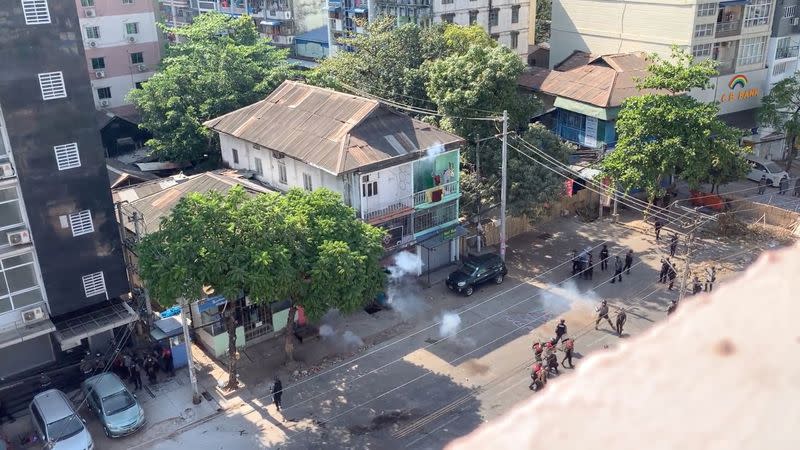 Protest in Yangon, Myanmar