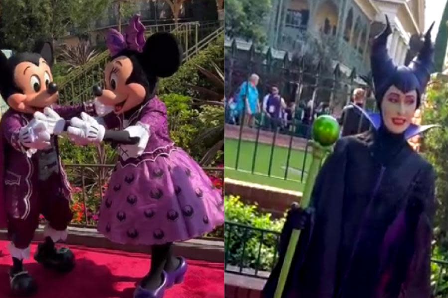 Personajes de Disney desfilan en la premiere de la cinta Haunted Mansion 