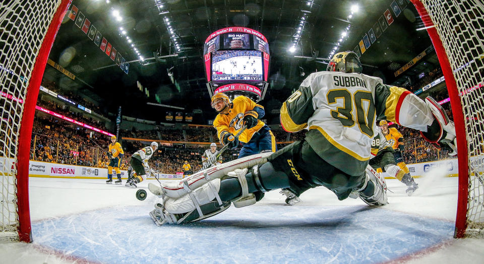 The Nashville Predators are inching closer to the Tampa Bay Lightning for top spot. (John Russell/NHLI via Getty Images)