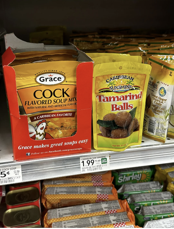 cock flavored soup and tamarind balls
