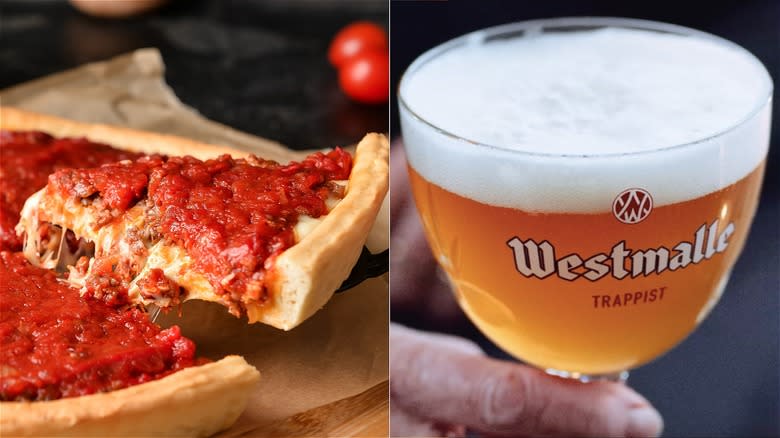 Chicago deep dish and Westmalle Tripel
