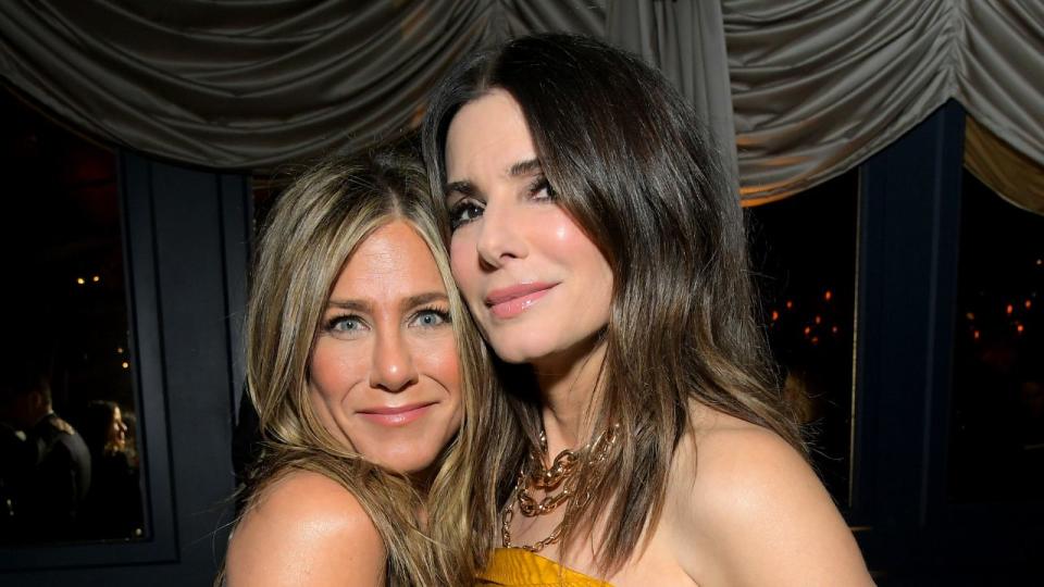 Jennifer Aniston and Sandra Bullock. Photo by Charley Gallay/Getty Images for Netflix.