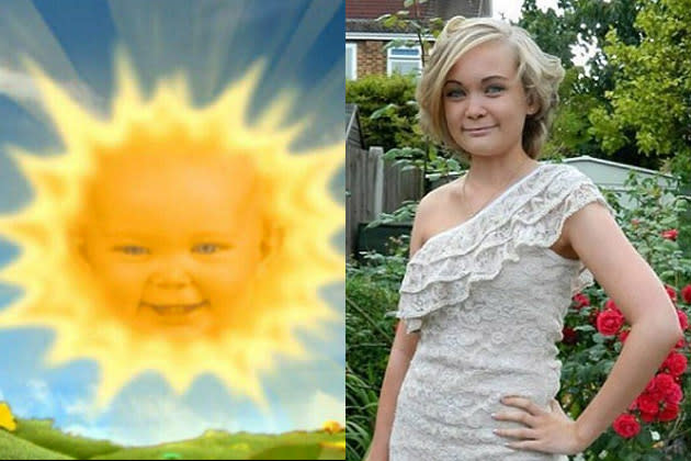 Jess Smith, aka the <em>Teletubbies’</em> smiling Sun Baby. (Photo: Facebook)