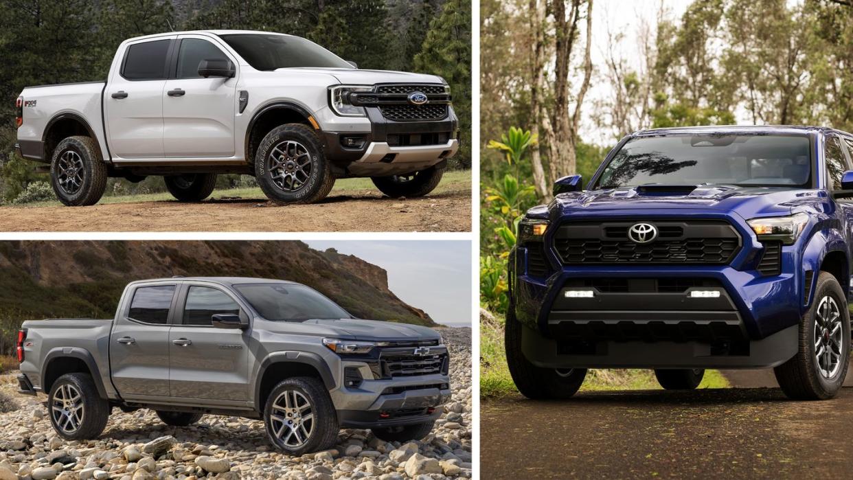 2024 toyota tacoma vs chevrolet colorado vs ford ranger