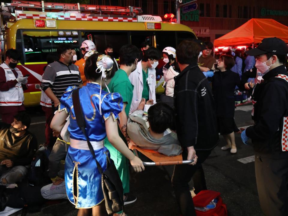 The area was busy with people dressed up for Halloween celebrations (Getty Images)