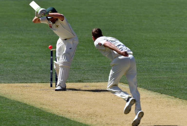 England's fit again paceman Jake Ball (R) appears to be the likely fourth seamer ahead of Craig Overton for the opening Ashes Test in Brisbane