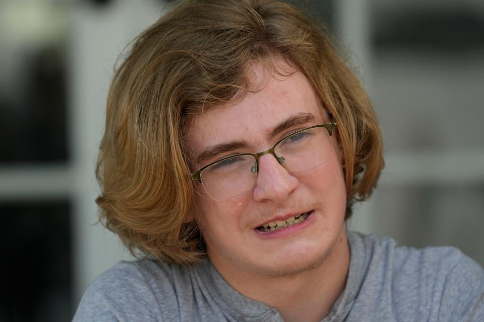 Ray Walker, 17, speaks about his need to move to Virginia for continued gender-affirming care and the effects on his family, Wednesday, June 28, 2023, in Madison County, Miss. This year, Republican Gov. Tate Reeves signed legislation banning gender-affirming care for anyone younger than 18.