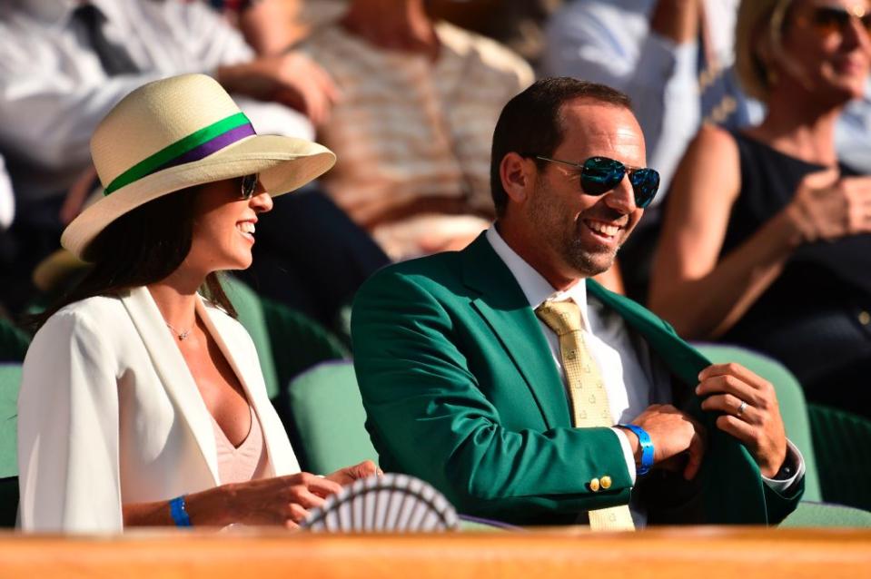 Angela Akins and Sergio Garcia. (Getty)