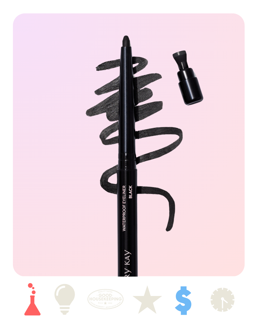 <p><a href="https://www.marykay.com/en-us/products/makeup/eyes/eyeliner/mary-kay-waterproof-eyeliner-black-990314687" rel="nofollow noopener" target="_blank" data-ylk="slk:Shop Now;elm:context_link;itc:0;sec:content-canvas" class="link rapid-noclick-resp">Shop Now</a></p><p>Waterproof Eyeliner</p><p>marykay.com</p><p>$14.00</p>