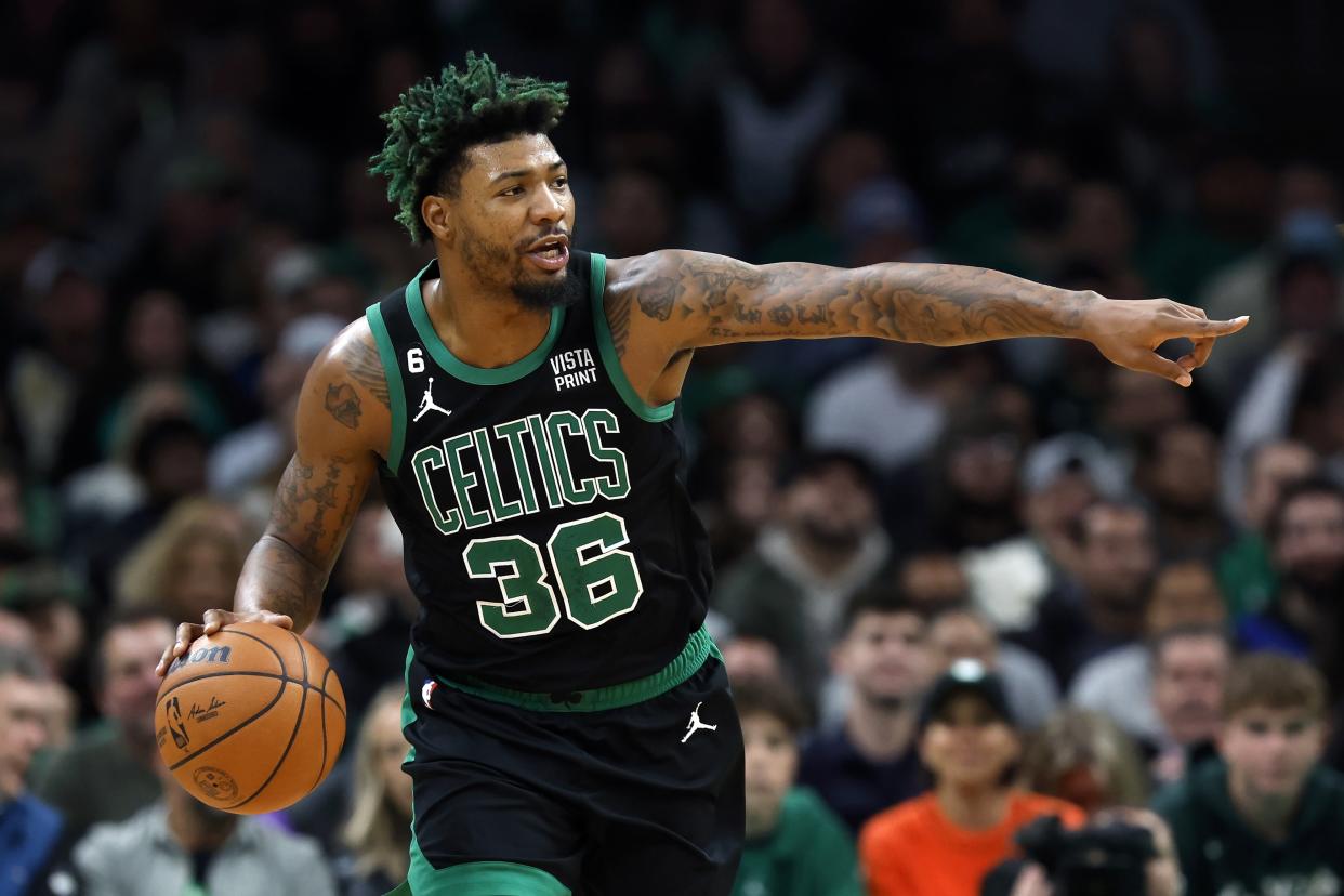 Marcus Smart and the Boston Celtics have lost four of five. (AP Photo/Michael Dwyer)