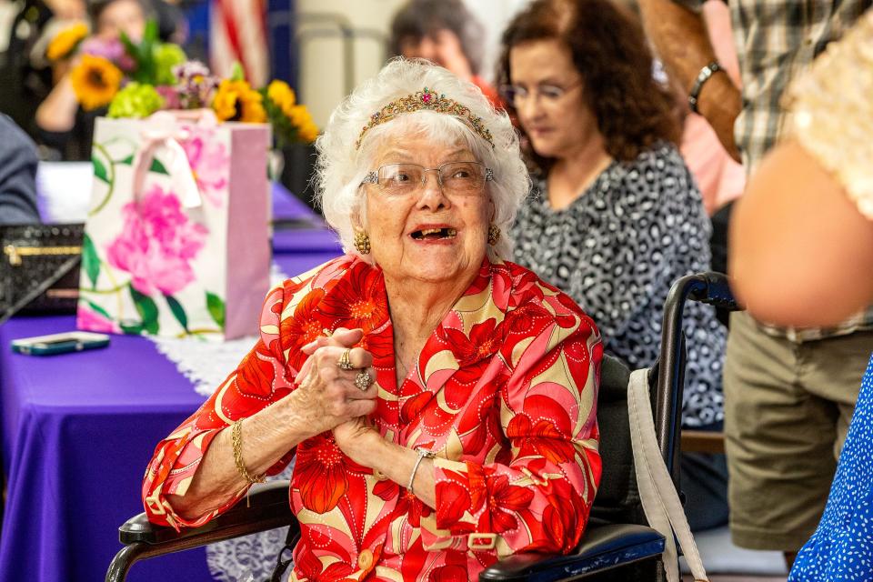 As she celebrated her 105th birthday Tuesday, Velma Thompson said, “Who could ever imagine getting this old and getting treated super-super?”