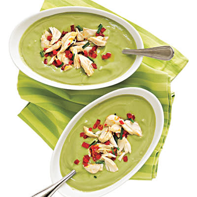 Avocado-Buttermilk Soup with Crab Salad