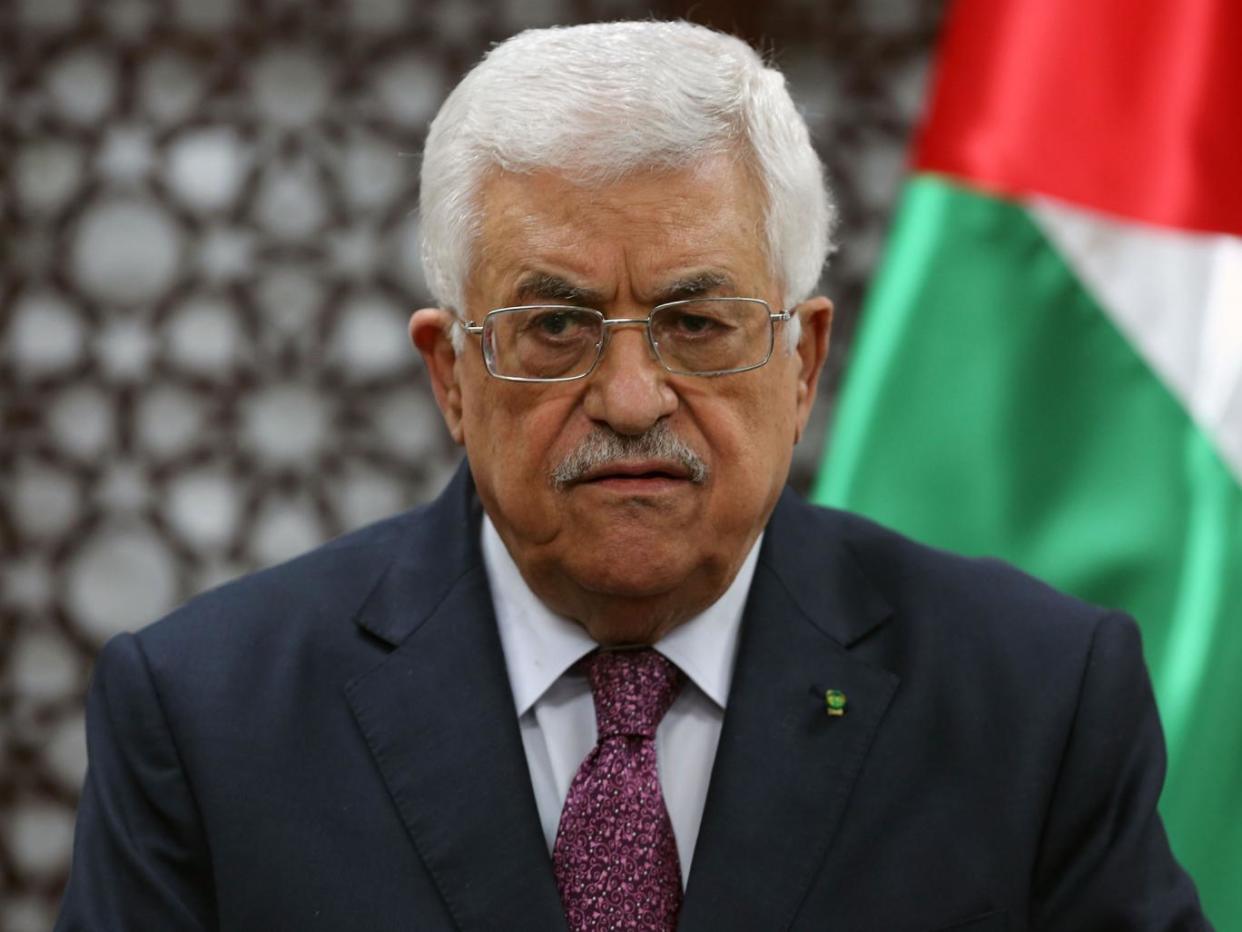 Palestinian President Mahmoud Abbas has objected to the use of metal detectors at the Temple Mount: Getty