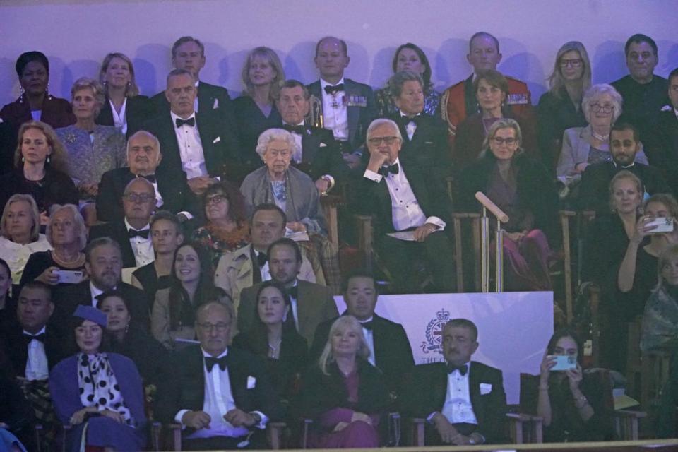 The Queen watches the performances (Steve Parsons/PA) (PA Wire)