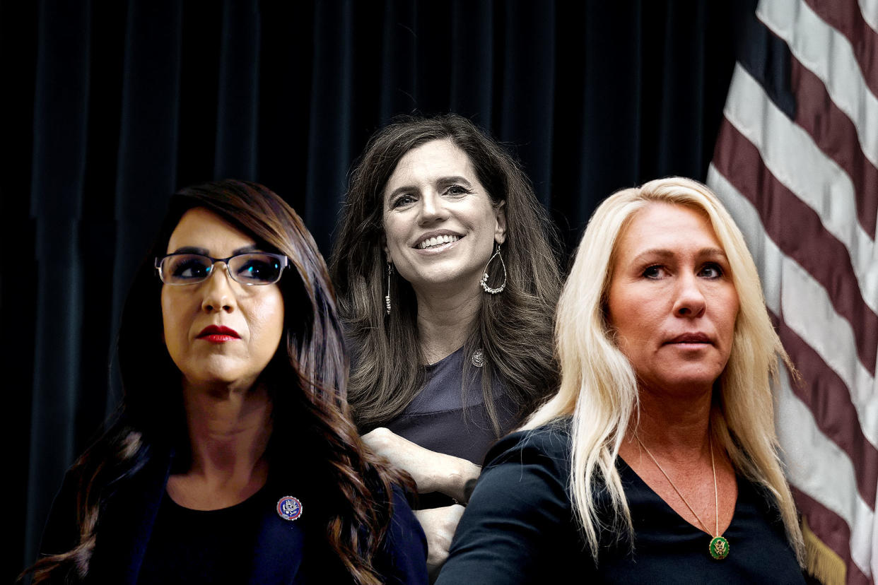 Lauren Boebert, Nancy Mace and Marjorie Taylor Greene Photo illustration by Salon/Getty Images