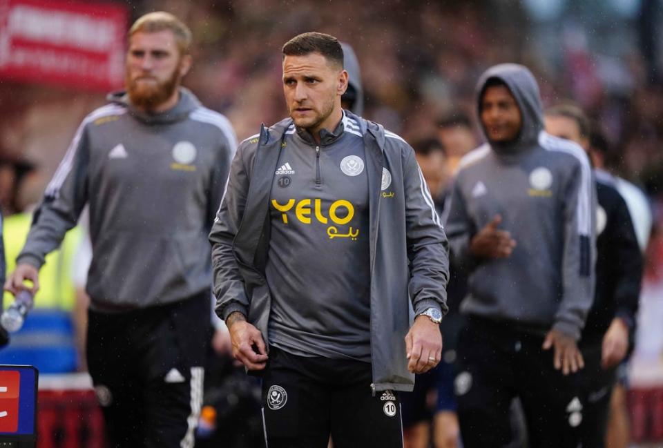 Sheffield United’s Billy Sharp at the City Ground before kick-off  (PA)