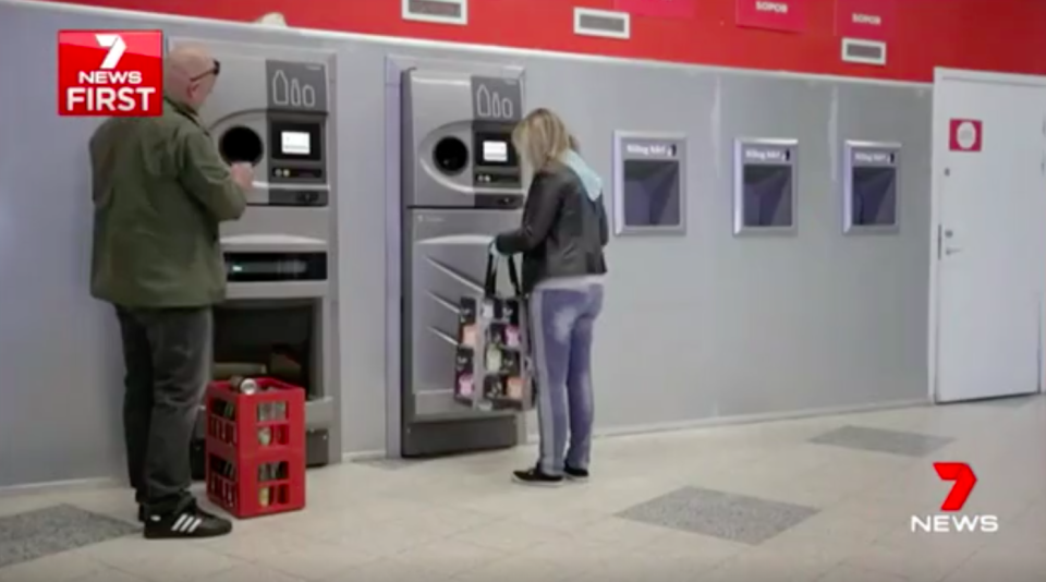 Proponents of recycling are hailing the vending machines as a major breakthrough. Source: 7 News