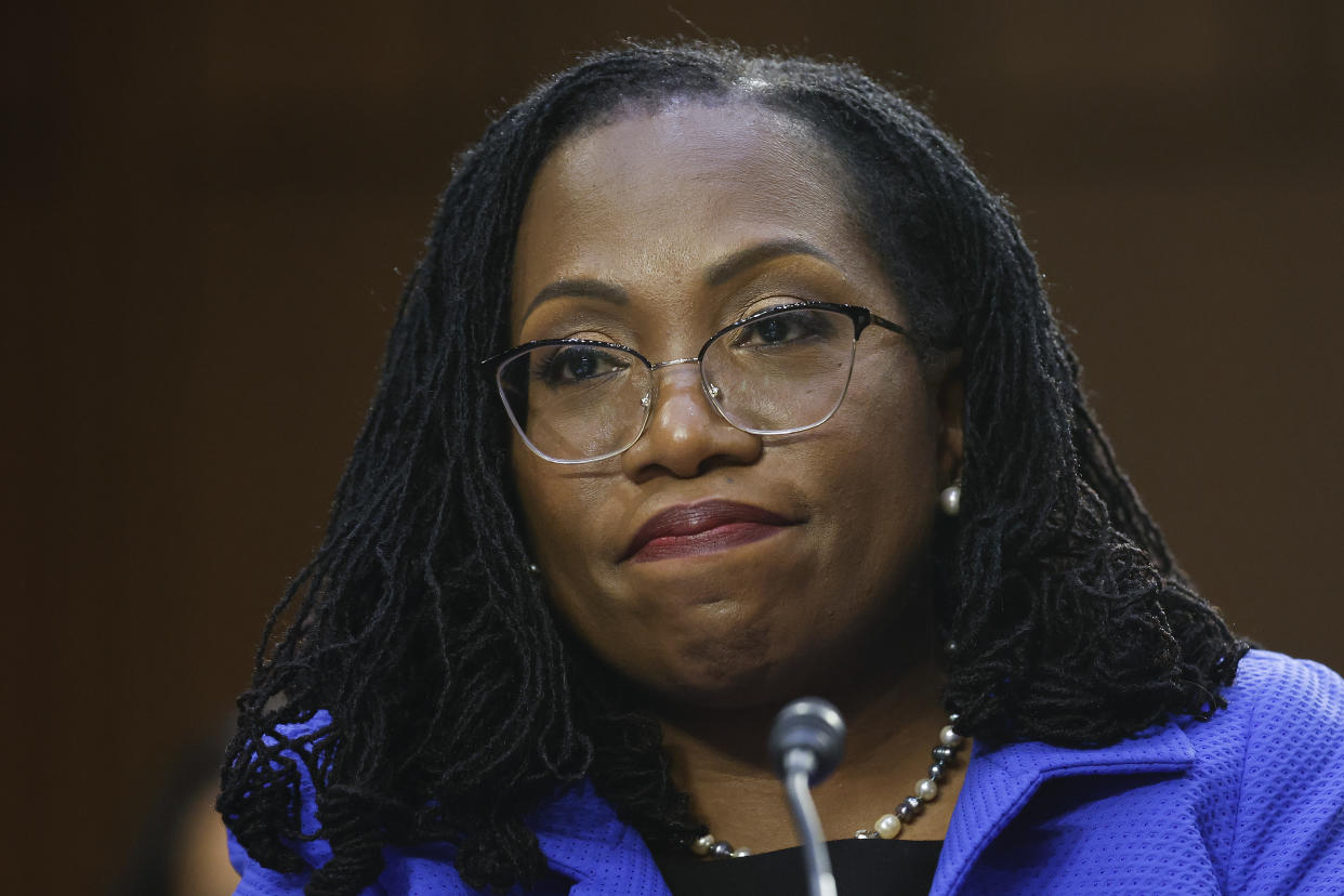 Ketanji Brown Jackson supporters connected over 'the look' and what it means to Black women. (Photo: Chip Somodevilla/Getty Images)