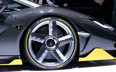 The front of the new Lamborghini Centenario car is pictured at the 86th International Motor Show in Geneva, Switzerland, March 1, 2016. REUTERS/Denis Balibouse