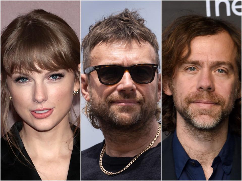 Taylor Swift, Damon Albarn and Aaron Dessner  (Getty Images)