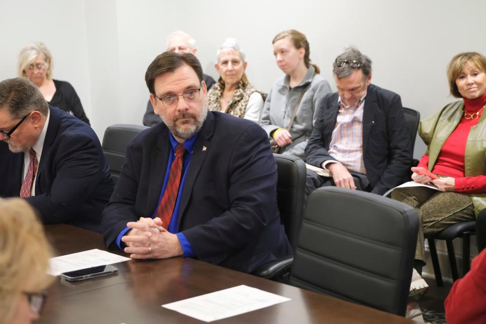 Paul Ziriax, secretary of the Oklahoma State Election Board, is pictured Jan. 31, 2024, during a meeting of the state board at the Oklahoma Capitol.
