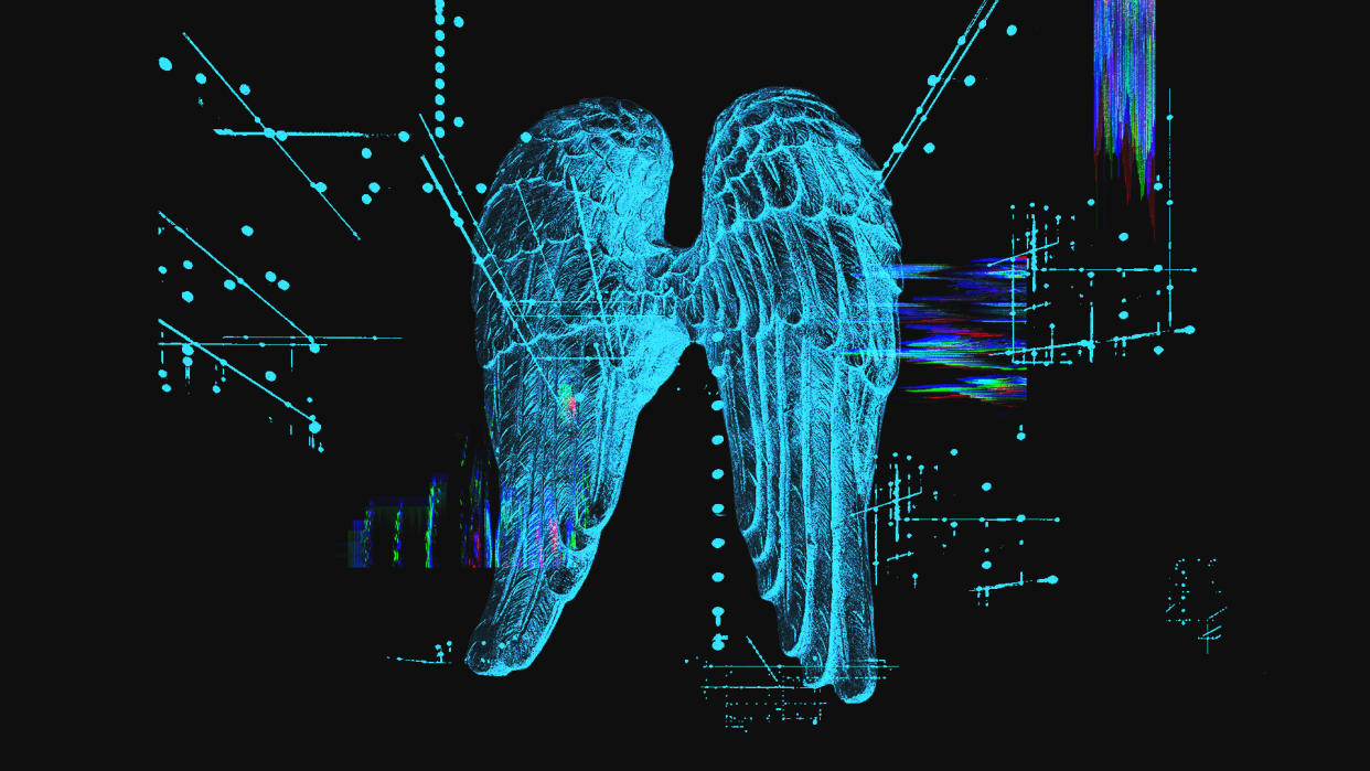 A computer rendering of a pair of wings.