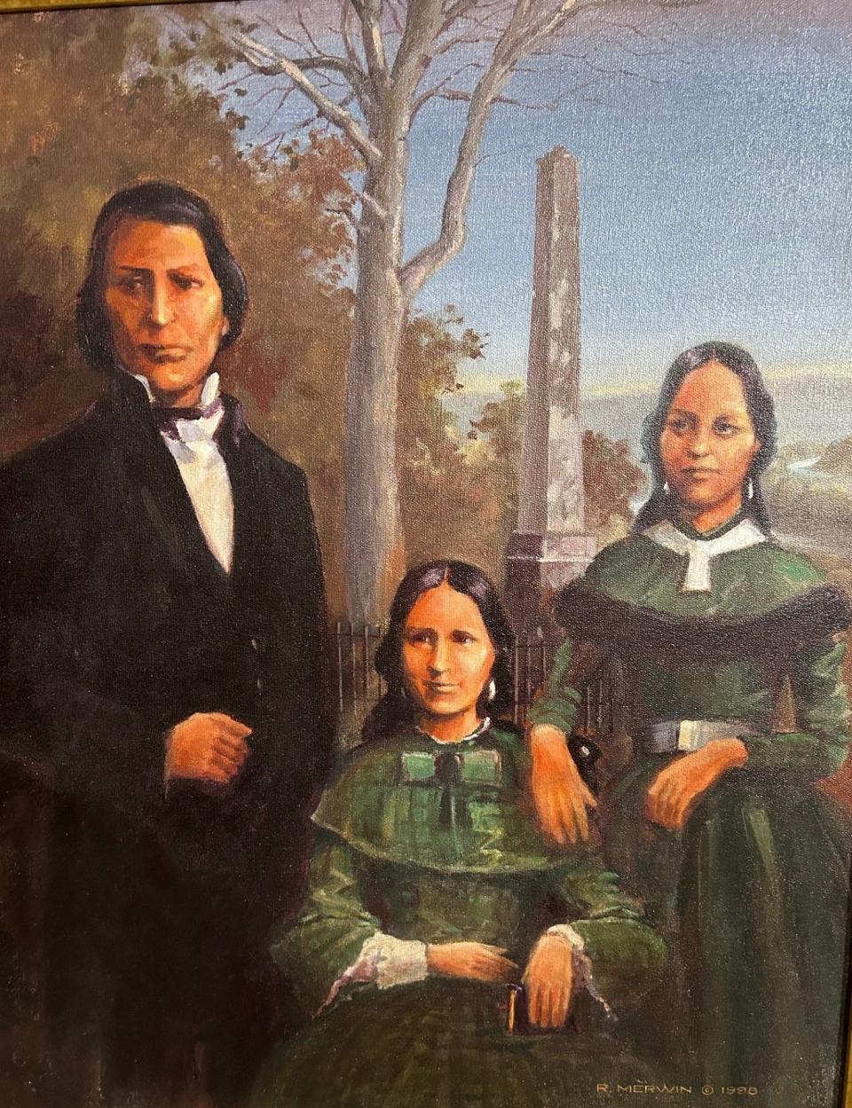 A portrait of the three Loft children by R. Merwin based on an old photo.