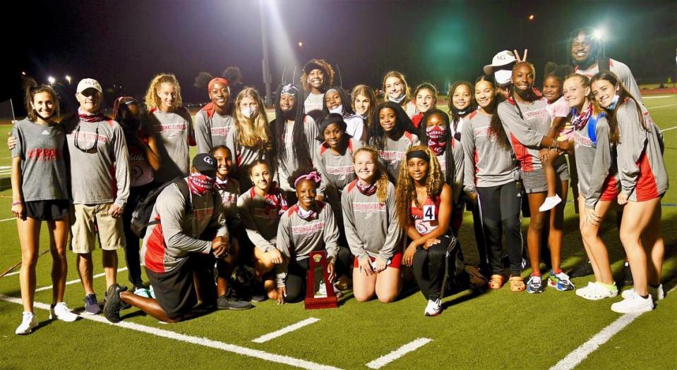 The district champion Cardinal Gibbons girls’ track & field team.
