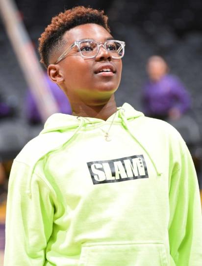 Bryce Maximus James looks on before the game on December 25, 2019 at STAPLES Center in Los Angeles, California