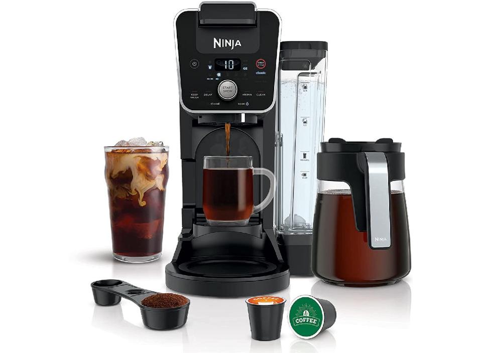 This coffee maker has three brewing styles and is compatible with both ground and pods.  (Source: Amazon)