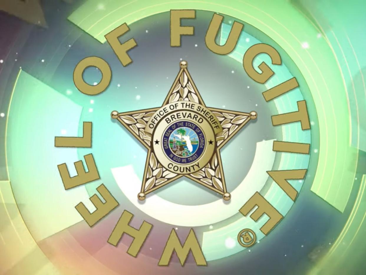 screenshot of a Brevard Sheriff YouTube video showing the "Wheel of Fugitive" logo.