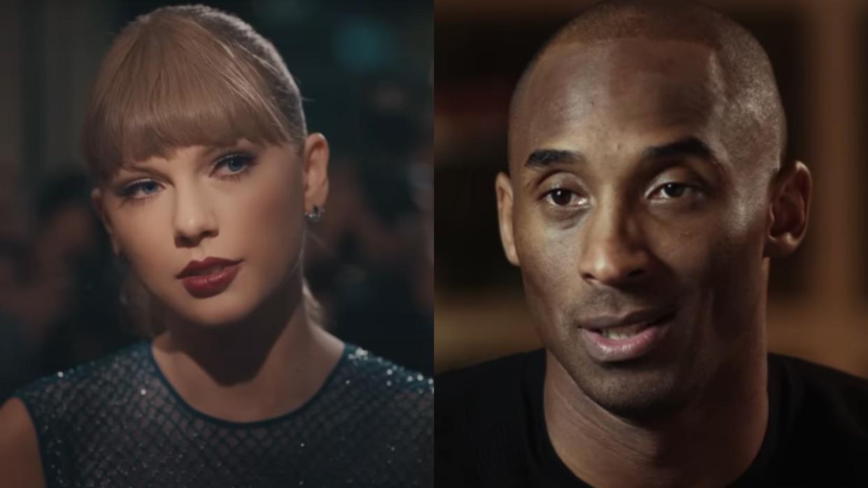  Taylor Swift in Delicate music video and Kobe Bryant in The Redeem Team. 