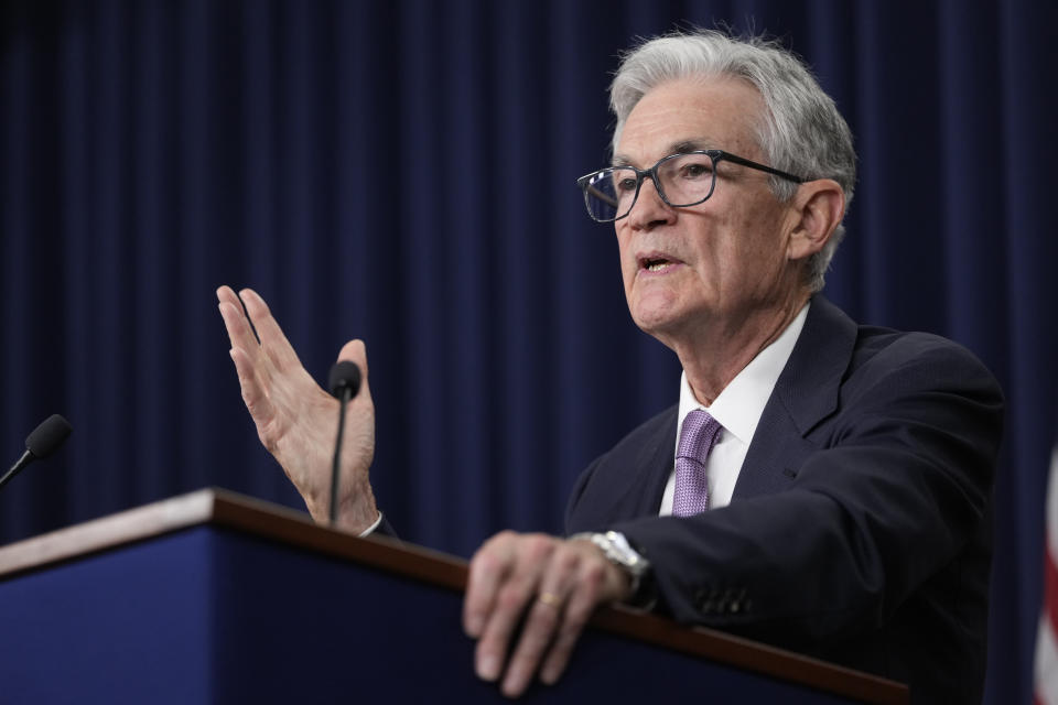 Federal Reserve Board Chairman Jerome Powell speaks during a news conference at the Federal Reserve in Washington, Wednesday, Sept. 18, 2024. (AP Photo/Ben Curtis)