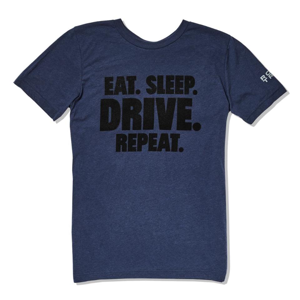 <p><strong>Road & Track</strong></p><p>roadandtrack.com</p><p><strong>$24.00</strong></p><p><a href="https://shop.roadandtrack.com/eat-sleep-drive-repeat-short-sleep-t-shirt.html" rel="nofollow noopener" target="_blank" data-ylk="slk:Shop Now;elm:context_link;itc:0;sec:content-canvas" class="link ">Shop Now</a></p><p>What dad wouldn't appreciate a super-soft T-shirt with his favorite automotive magazine's name on it? This 100 percent cotton tee comes with an "Eat. Sleep. Drive. Repeat." graphic on the front and a subtle <em><strong>Road & Track</strong></em> logo on the sleeve. Great for sleeping, wrenching, and driving in, it comes in dark blue. </p>