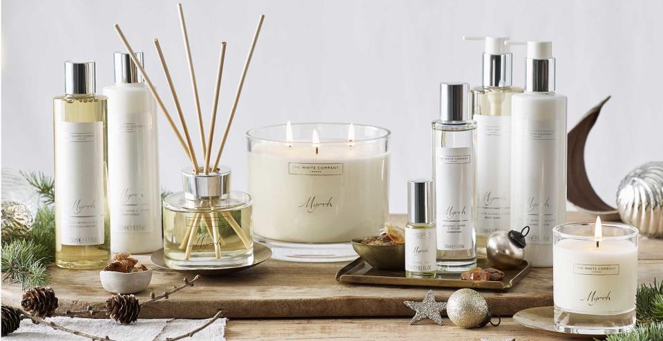 The White company best-selling scent Myrrh