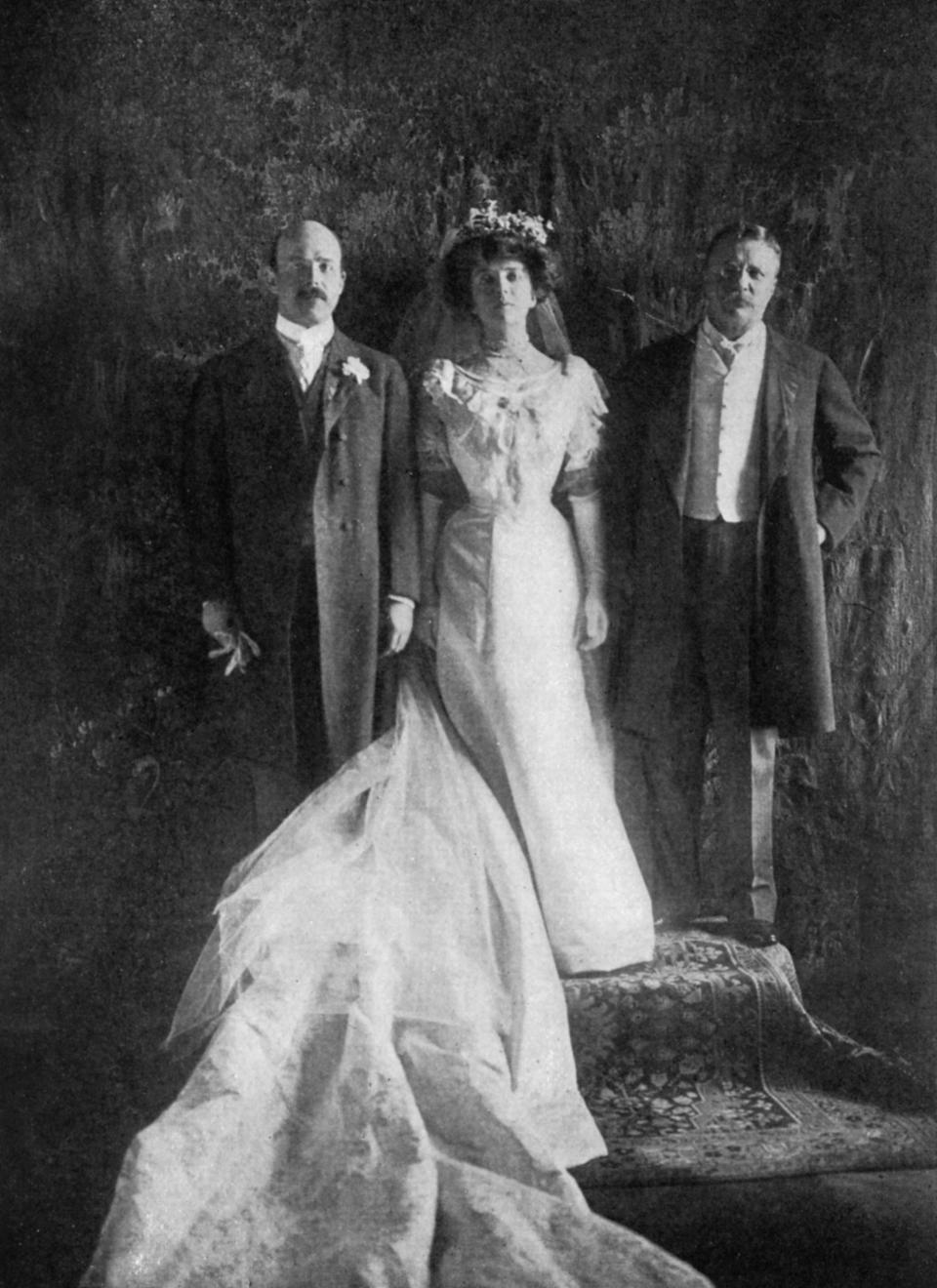 President Theodore Roosevelt's daughter Alice Lee Roosevelt on her wedding day.